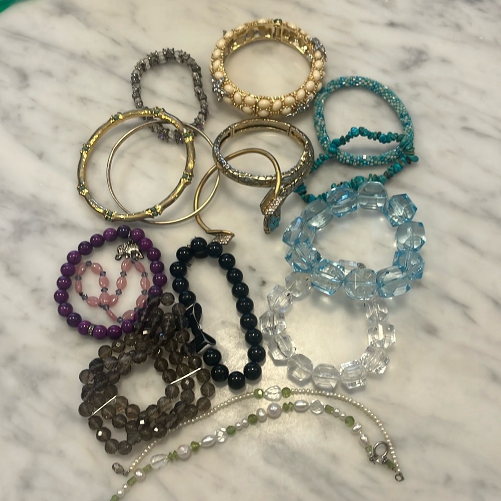 Bracelets!!!   16 assorted bracelets in different colors and styles